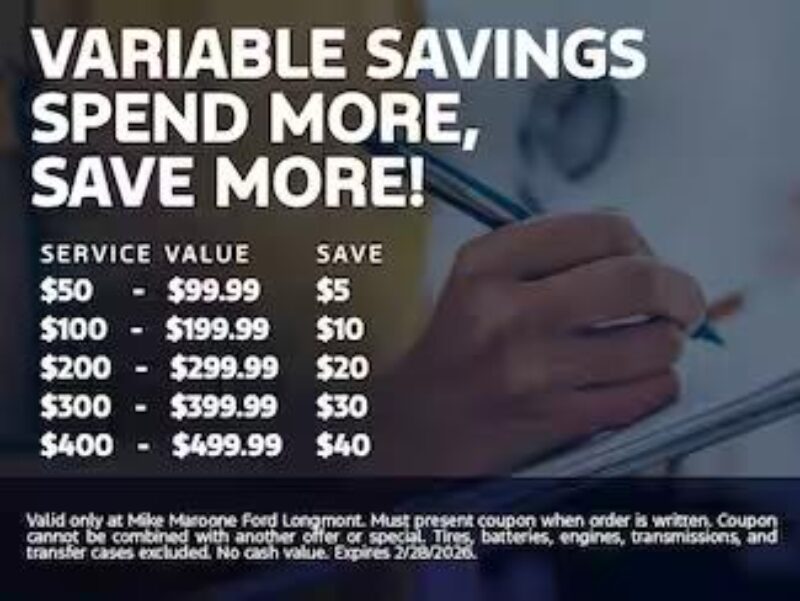 Ford Longmont - Variable Savings Spend More, Save More