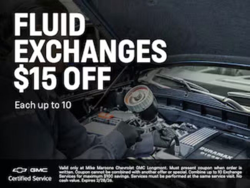 Chev GMC - Fluid Exchanges $15 Off