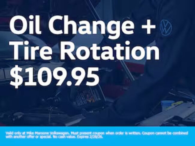 Volkswagen - Oil Change + Tire Rotation $109.95