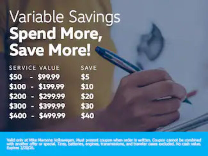 Volkswagen - Variable Savings Spend More, Save More