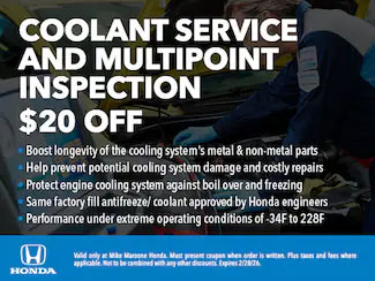 Honda - Coolant Service and Multipoint Inspection $20 Off