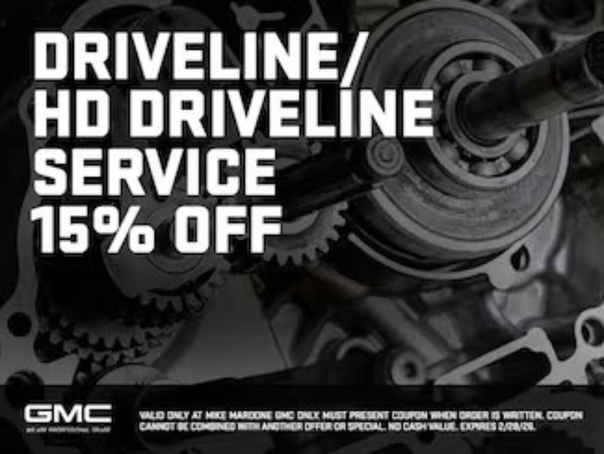 GMC - Driveline/HD Driveline Service 15% Off