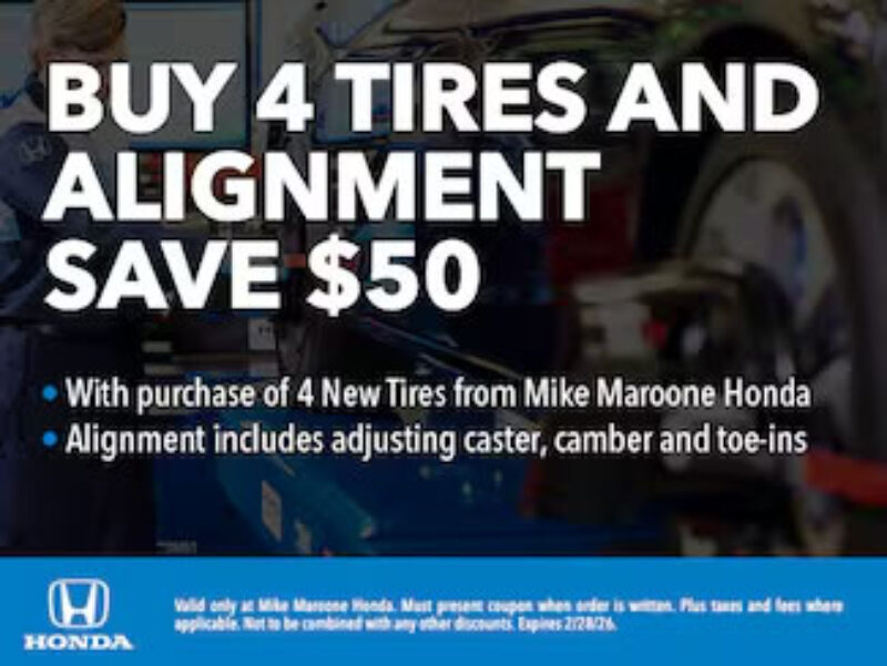 Honda - Buy 4 Tires and Alignment Save $50